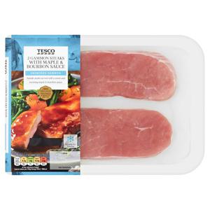 Tesco Gammon Steak With Maple & Bourbon Sauce 300G