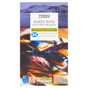 Tesco White Wine Scottish Mussels 500G