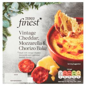 Tesco Finest Cheddar Mozzarella & Chorizo Bake 150G