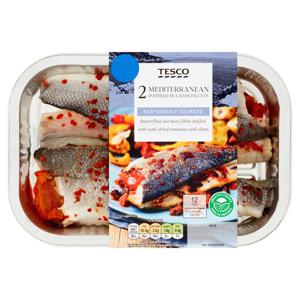 Tesco 2 Mediterranean Sea Bass Fillets 301G