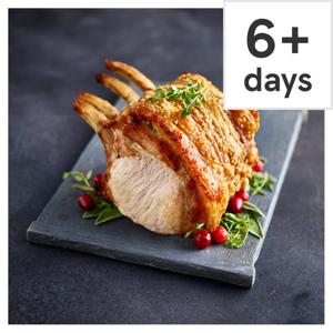 Tesco Finest Outdoor-Bred French Trimmed Pork Crackling Loin Rack with Garlic & Truffle Butter Serves 6