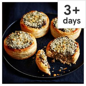 Tesco Finest Four Wild Mushroom & Spinach Vol-au-Vents Serves 4