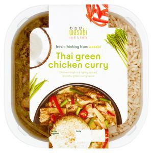 Wasabi Sushi & Bento Thai Green Chicken Curry with Rice 450g