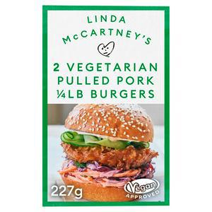 Linda McCartney's Vegetarian Pulled Pork Burgers x2 227g