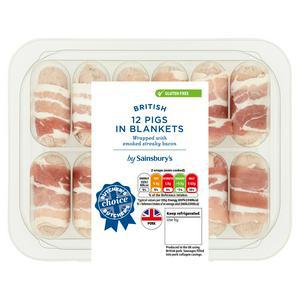 Sainsbury's Pork Sausage & Bacon Wraps (Pigs In Blankets), Butchers Choice x12 260g