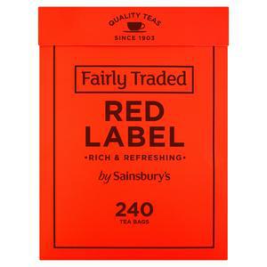 Sainsbury's Fairly Traded Red Label x240 Tea Bags 750g