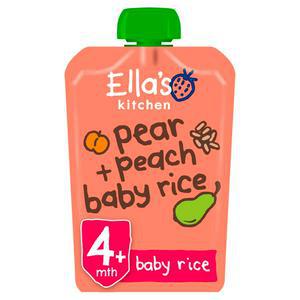 Ella's Kitchen Organic Pear & Peach Baby Rice Baby Pouch 4+ Months 120g