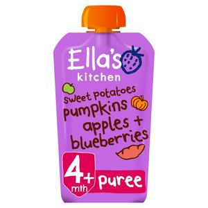 Ella's Kitchen Organic Sweet Potatoes, Pumkin, Apples and Blueberries Baby Pouch 4+ Months 120g