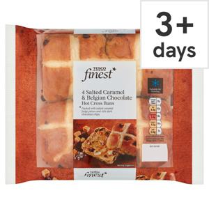 Tesco Finest 4 Salted Caramel & Chocolate Hot Cross Buns