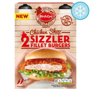 Birds Eye 2 Chicken Shop Sizzler Fillets Burger 227G