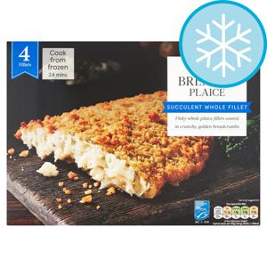 Tesco 4 Breaded Plaice Fillets 500G