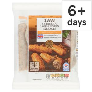 Tesco 6 Chicken, Sage & Onion Sausages 400G