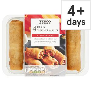 Tesco 4 Duck Spring Roll Rolls 200G