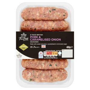 Morrisons The Best Thick Pork & Caramelised Onion Sausages