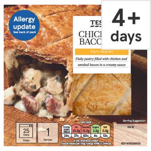 Tesco Chicken & Bacon Puff Pastry Pie 200G