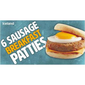 Iceland 6 Sausage Breakfast Patties 342g