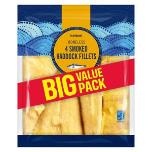 Iceland 4 Smoked Haddock Fillets 520g