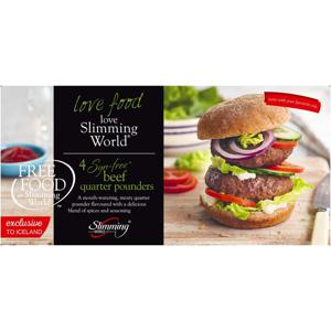 Slimming World 4 Beef Quarter Pounders 454g