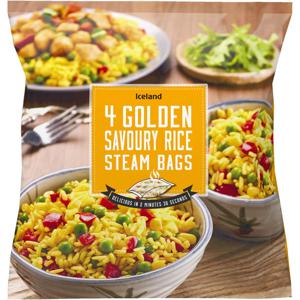 Iceland 4 Golden Savoury Rice Steam Bags 600g