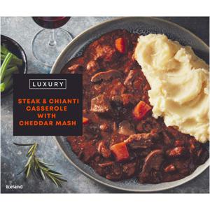 Iceland Luxury Steak and Chianti Casserole with Cheddar Mash 450g