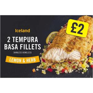 Iceland 2 Tempura Basa Fillets Lemon & Herb 310g