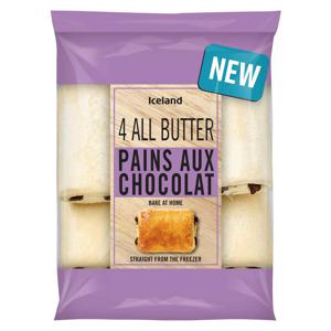 Iceland 4 All Butter Pains Aux Chocolat 306g