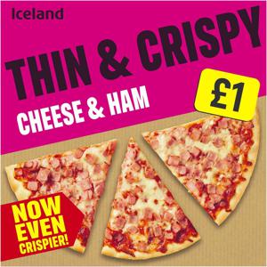 Iceland Thin and Crispy Cheese and Ham 342g