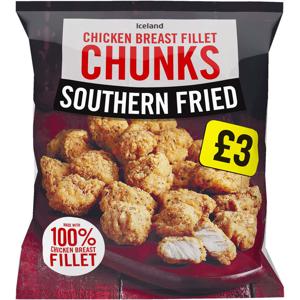 Iceland Southern Fried Chicken Breast Fillet Chunks 540g