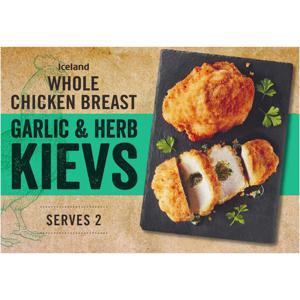 Iceland Whole Chicken Breast Garlic & Herb Kievs 320g