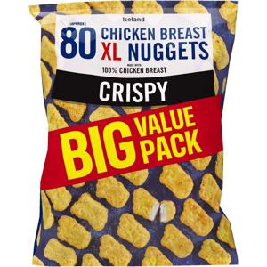 Iceland 80 (approx.) Crispy Chicken Breast XL Nuggets 1.8kg