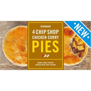 Iceland 4 Chip Shop Chicken Curry Pies 568g