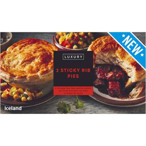 Iceland Luxury 2 Sticky Rib Pies 440g