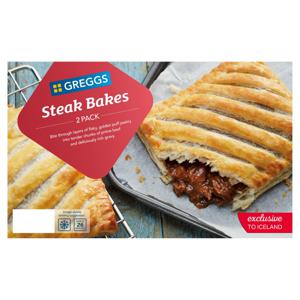 Greggs 2 Steak Bakes 280g