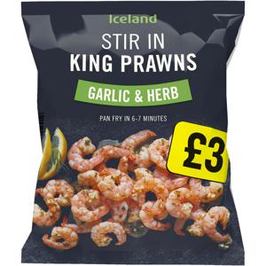 Iceland Stir In King Prawns Garlic & Herb 200g