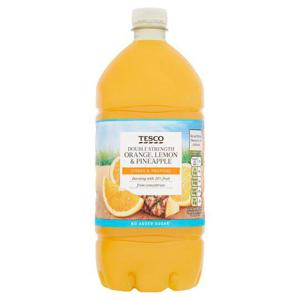 Tesco Double Concentrate Lemon Orange & Pineapple No Added Sugar Squash 1.5L