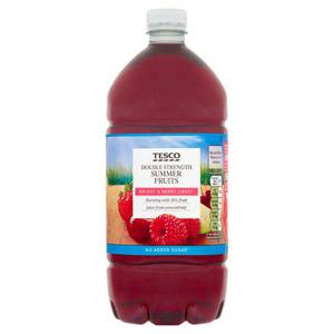 Tesco Double Strength Summer Fruit Squash No Added Sugar 1.5L