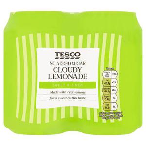 Tesco Diet Cloudy Lemonade 4X330ml