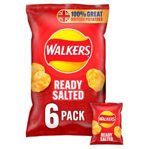 Walkers Ready Salted Crisps 6X25g