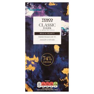 Tesco Classic 74% Dark Chocolate 100G