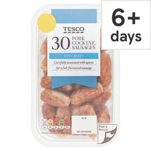 Tesco 30 Bitesize Pork Cocktail Sausages 255G