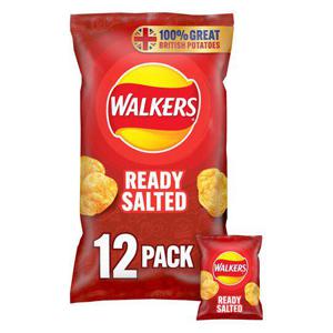 Walkers Ready Salted Crisps 12 X 25G