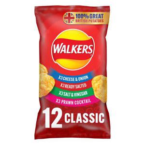 Walkers Classic Variety Crisps 12 X 25G