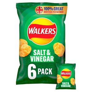 Walkers Salt & Vinegar Crisps 6X25g