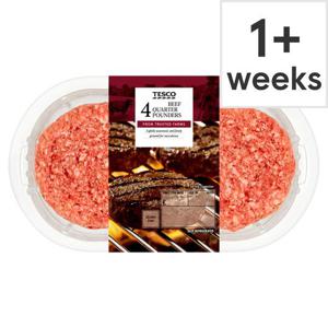 Tesco 4 Quarter Pound Burgers 454G