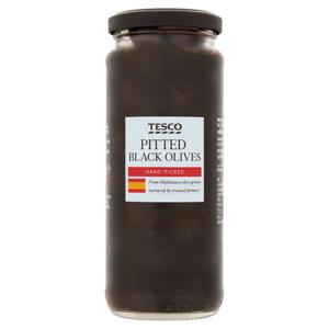 Tesco Pitted Black Olives 330G