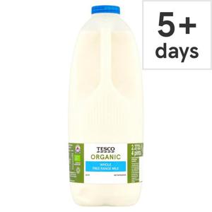 Tesco Organic Whole Milk 2.272L/4 Pints