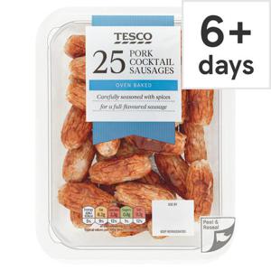 Tesco 25 Cocktail Sausages 212G