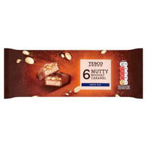 Tesco Nutty Nougat Caramel Bars 6 X 40G