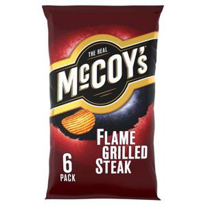 Mccoy's Flame Grilled Steak Crisps 6X25g