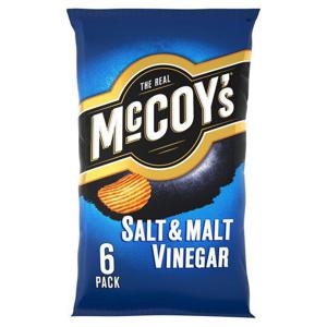 Mccoy's Salt & Malt Vinegar Crisps 6X25g